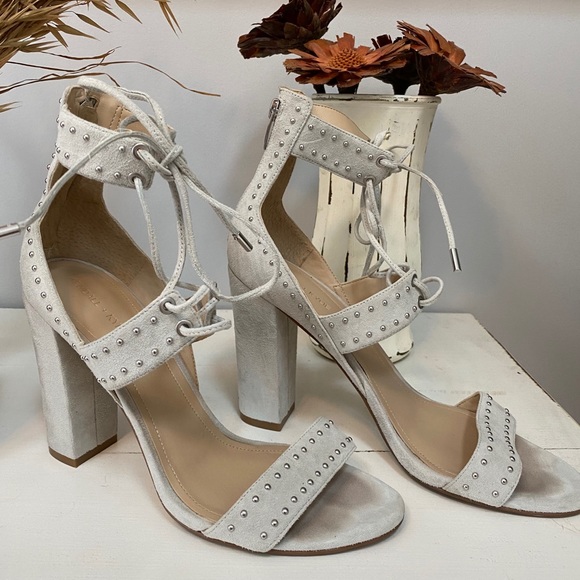 Kendall + Kylie Grey Velvet Heels - Picture 2 of 6